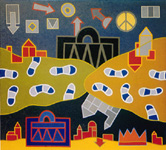 Oil on oilcloth, 1971