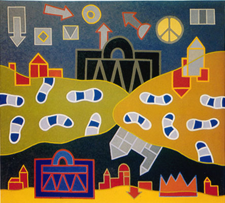 Oil on oilcloth, 1971